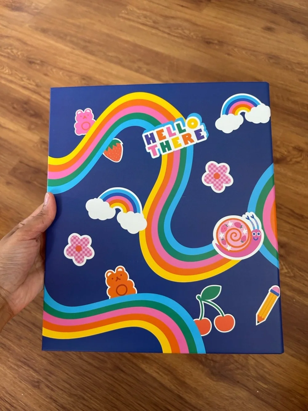 ecokind 2-Inch Navy Binder with Rainbow Stickers - 